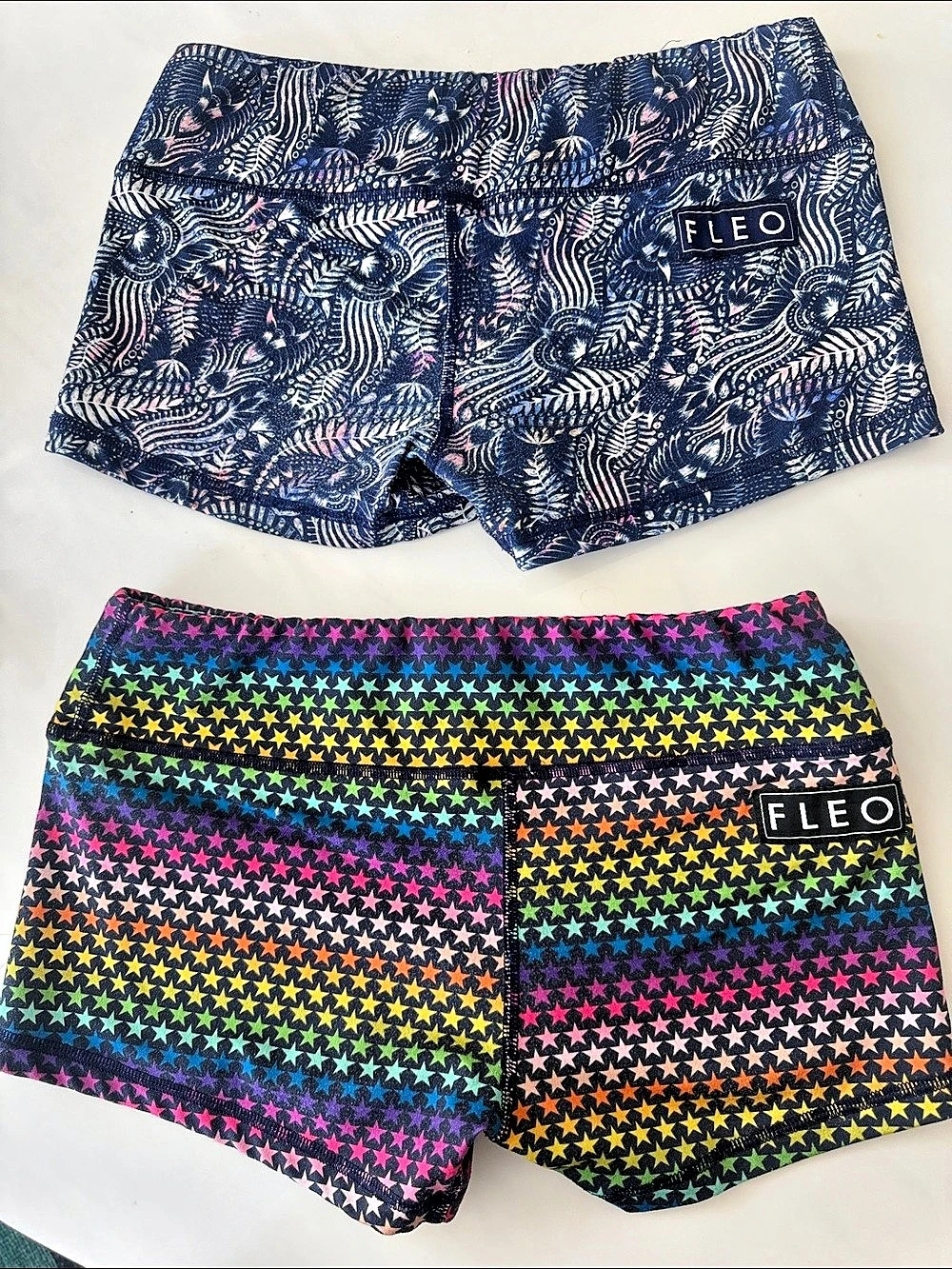 Fleo Two-Pair Athletic Shorts Set in Blue & Multicolor, Size Medium